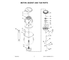 Kenmore 11028133411 motor, basket and tub parts diagram