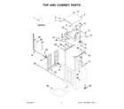 Kenmore 11029132411 top and cabinet parts diagram