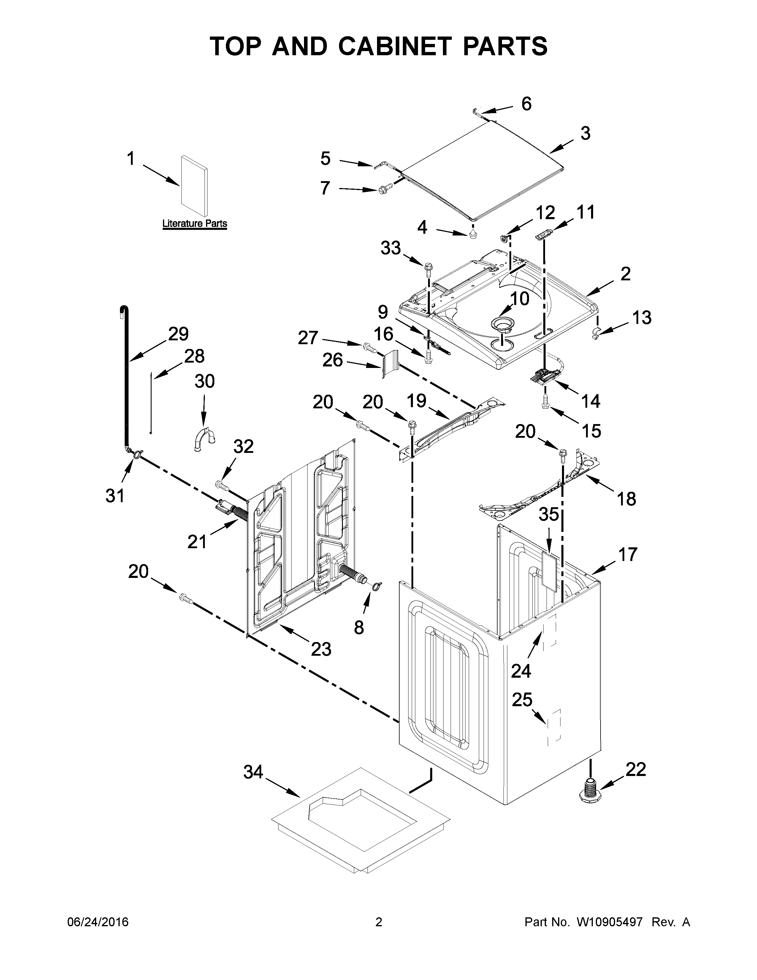 Top and cabinet parts
