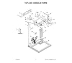 Kenmore 11072342511 top and console parts diagram
