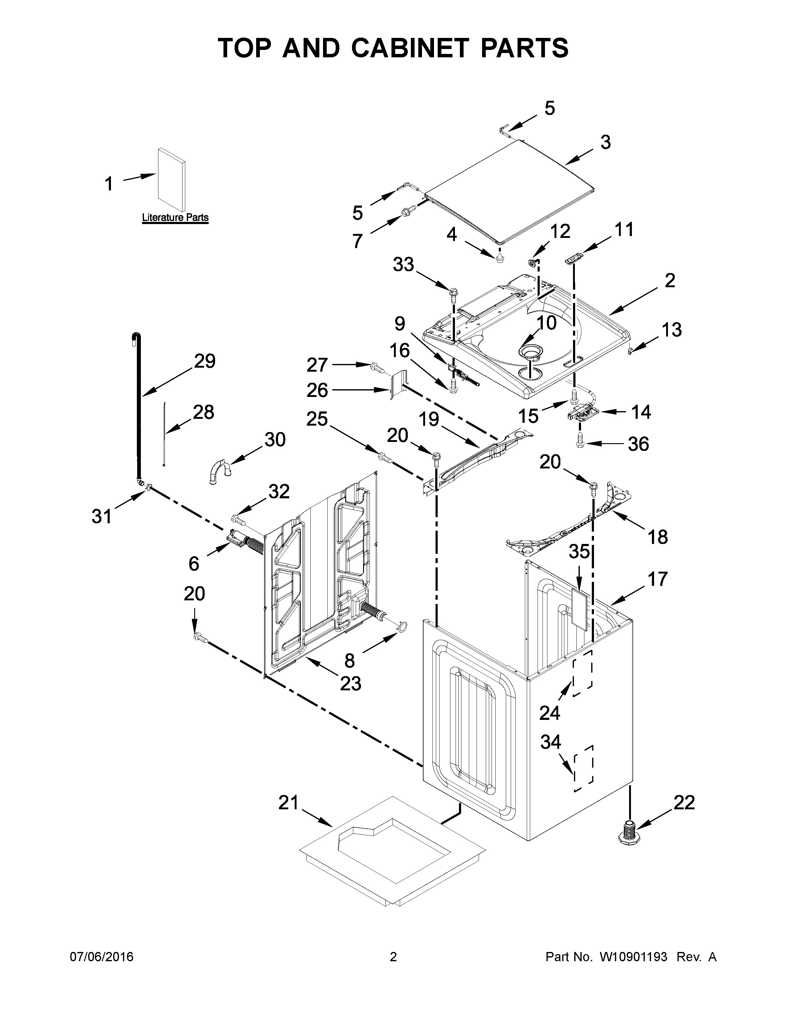 TOP AND CABINET PARTS