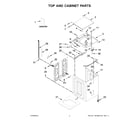 Kenmore 11026132411 top and cabinet parts diagram