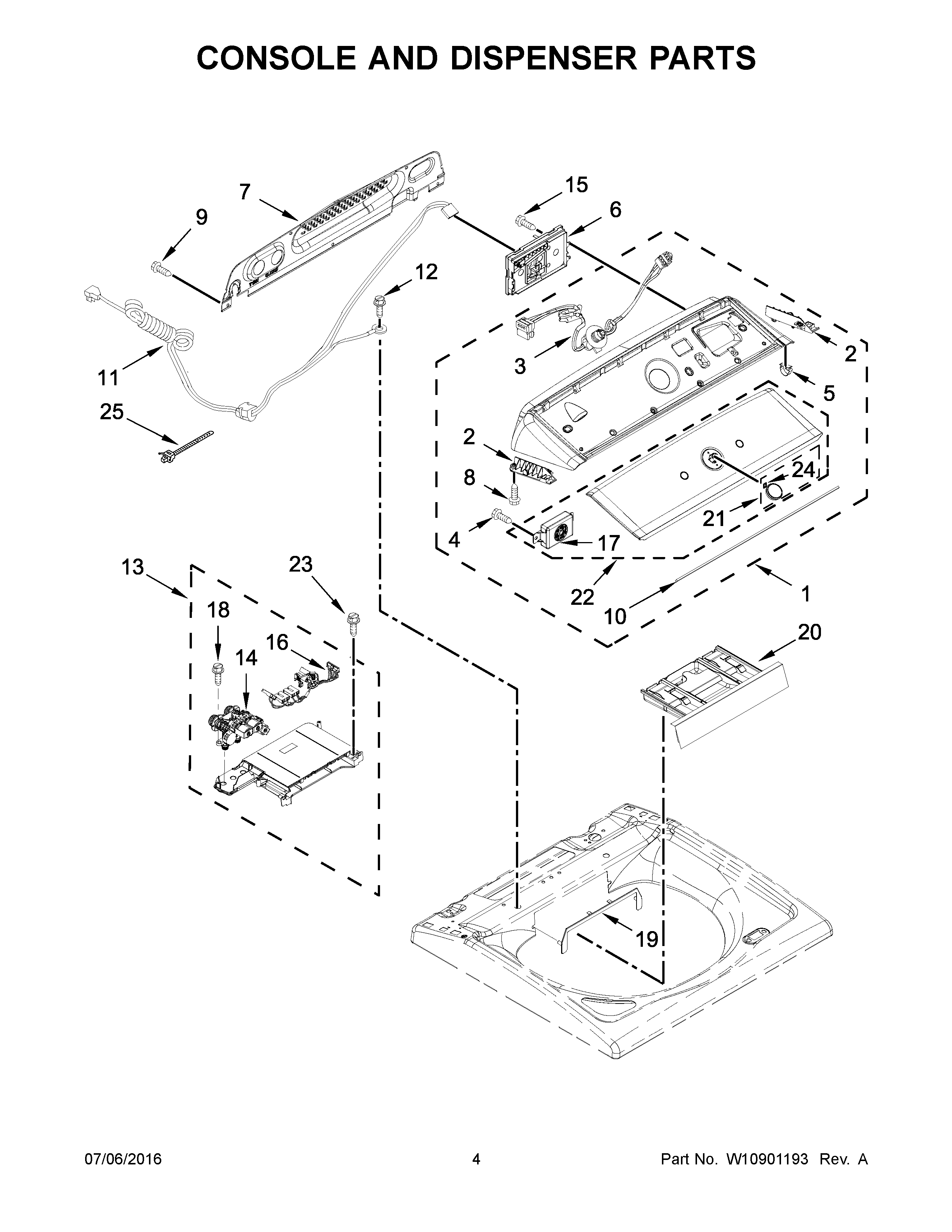 CONSOLE AND DISPENSER PARTS