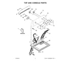 Kenmore 11072332512 top and console parts diagram