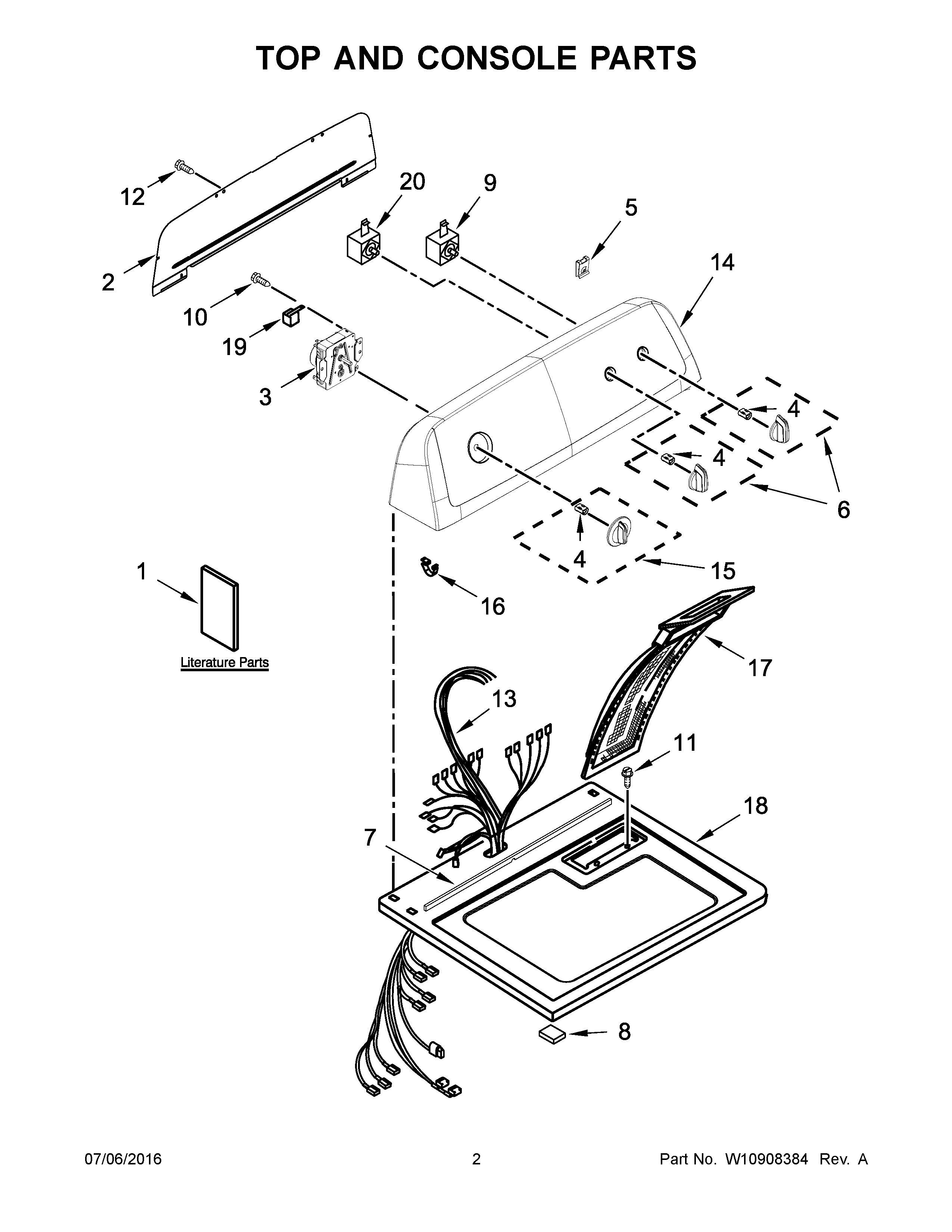 Top and console parts