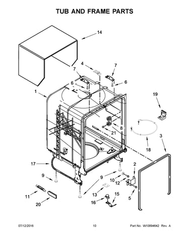 Tub and frame parts