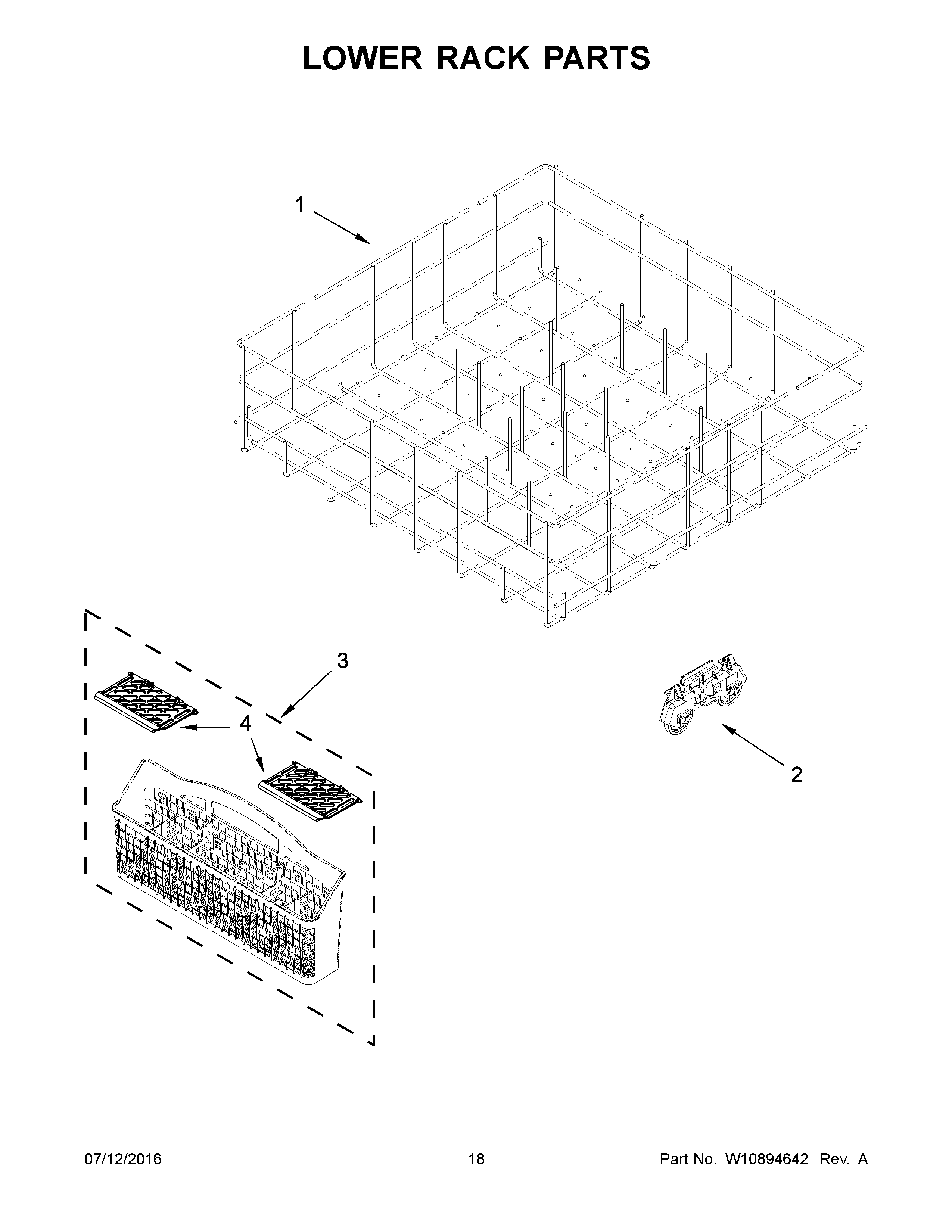 Lower rack parts
