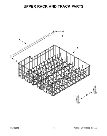 Upper rack and track parts