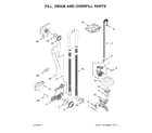 Kenmore Elite 66514813N611 fill, drain and overfill parts diagram