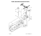 Kenmore Elite 66514819N611 pump, washarm and motor parts diagram