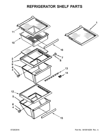Refrigerator shelf parts