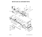 Kenmore 10651793412 motor and ice container parts diagram