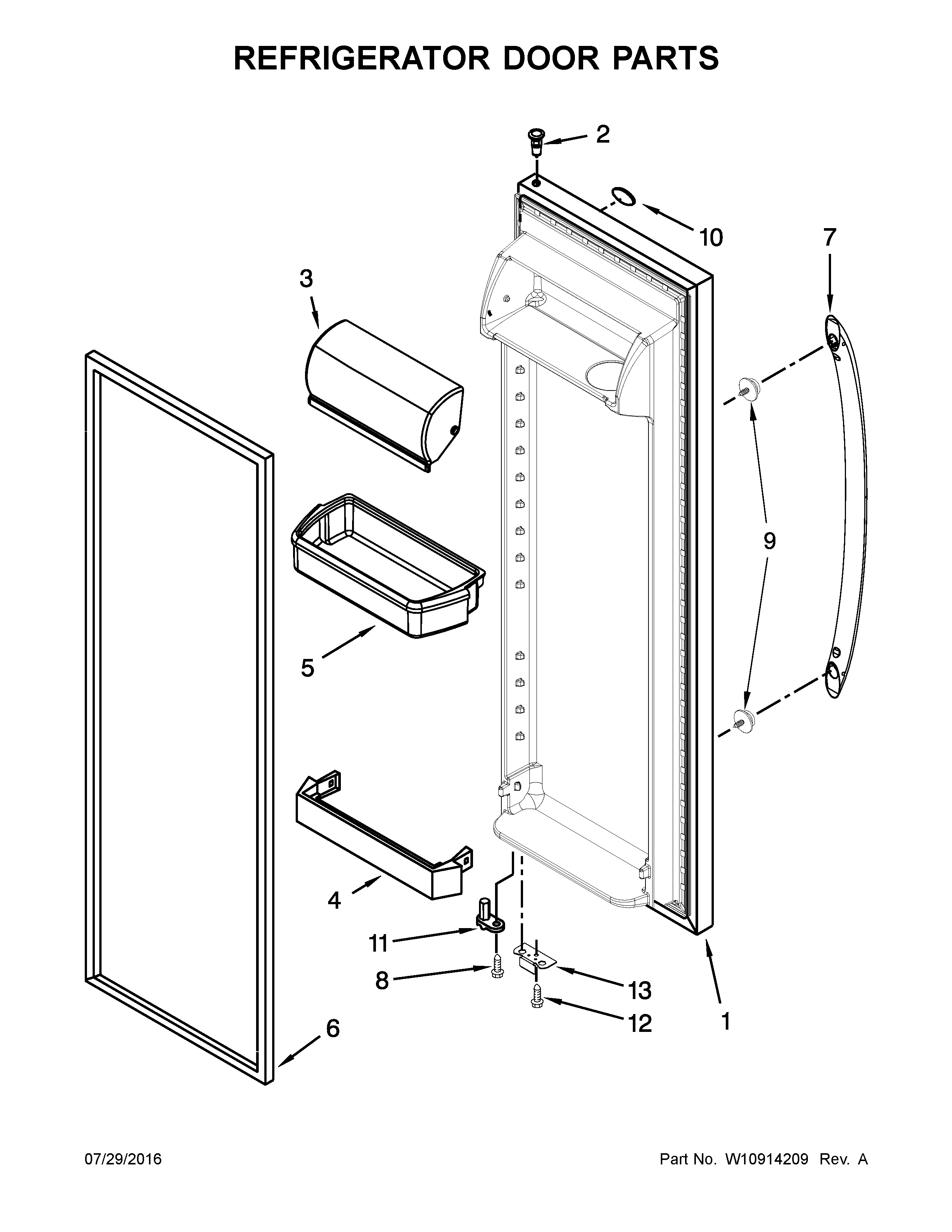 Refrigerator door parts