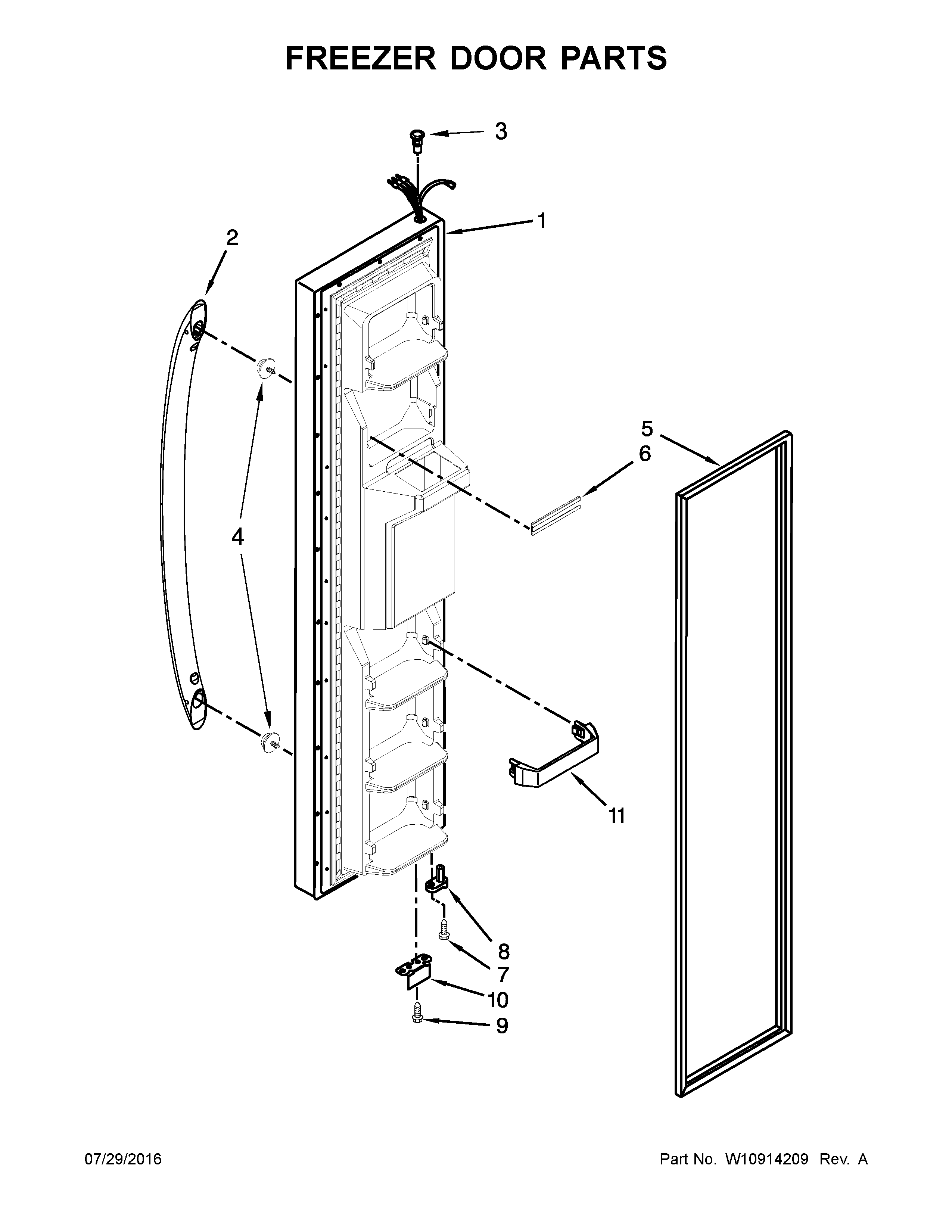 Freezer door parts