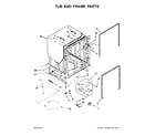 Kenmore Pro 66514703N511 tub and frame parts diagram