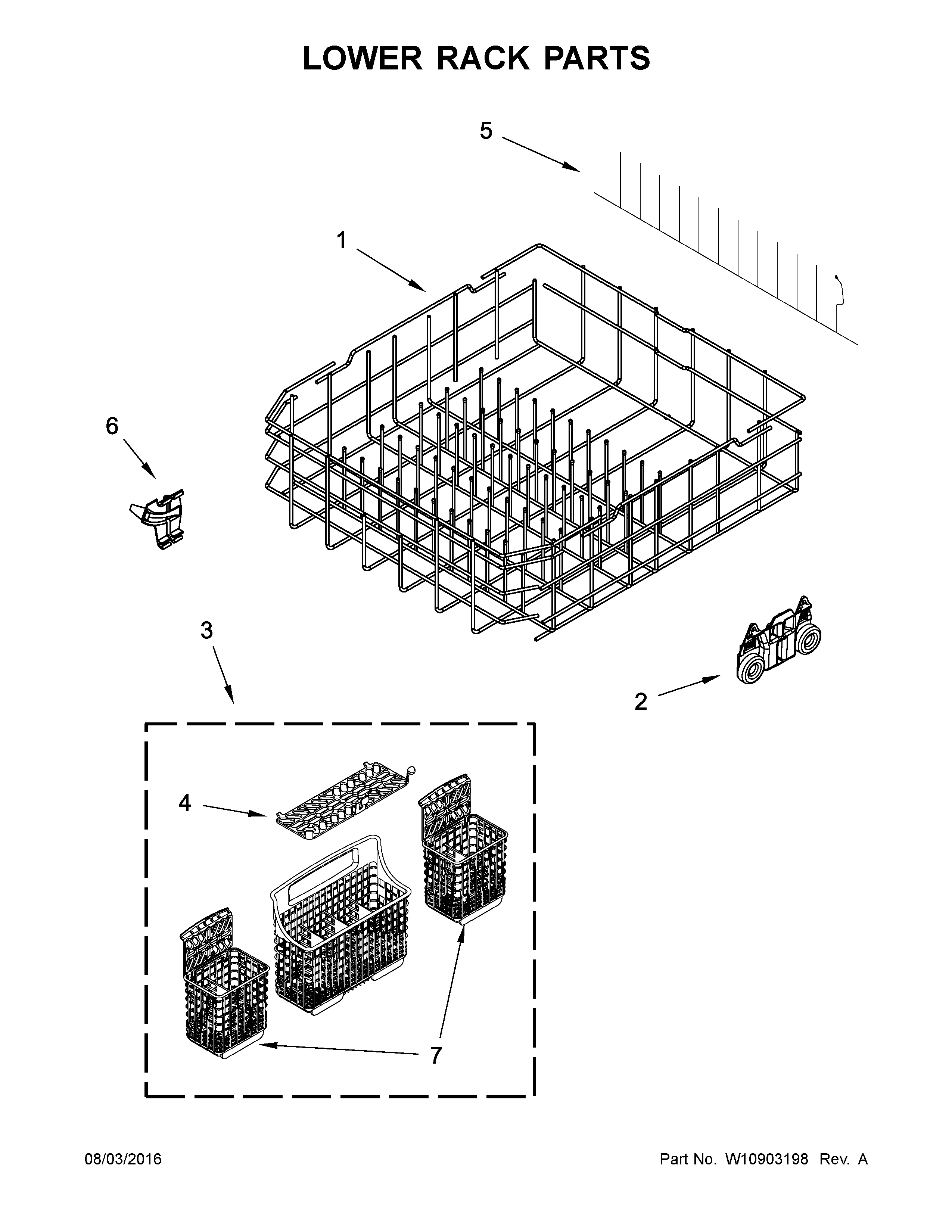 Lower rack parts