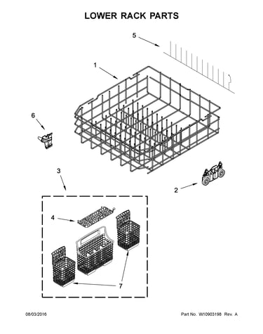 Lower rack parts