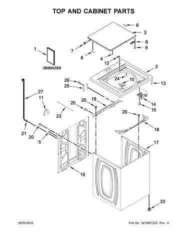 Top and cabinet parts