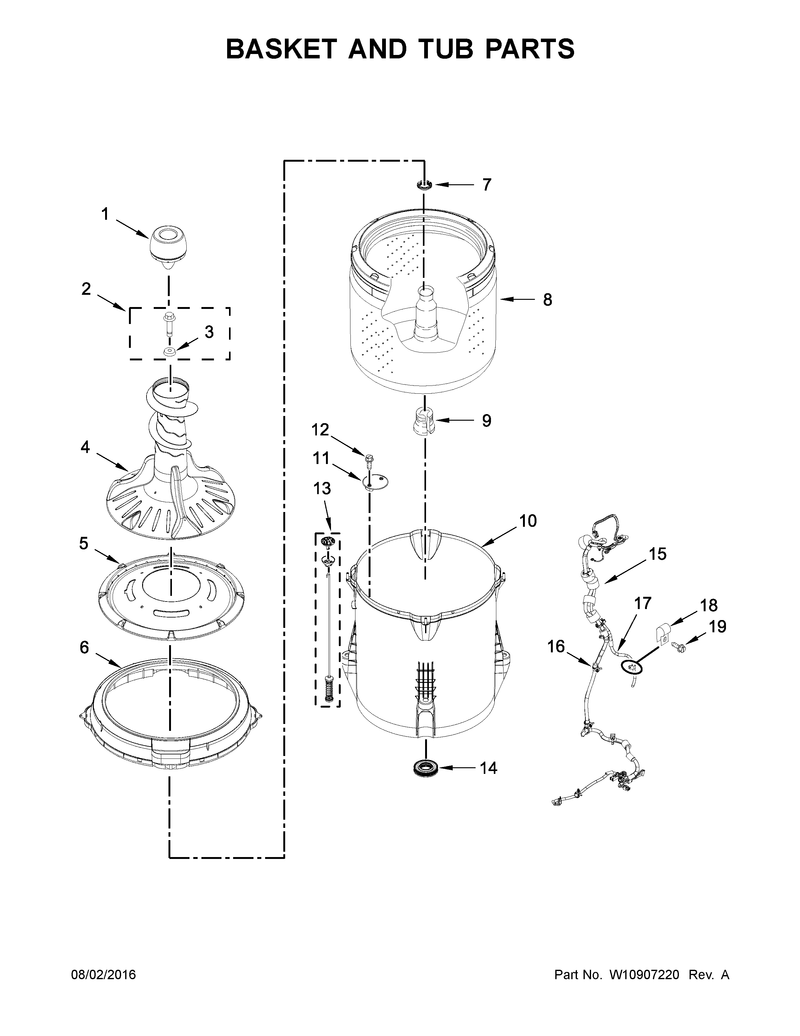 Basket and tub parts