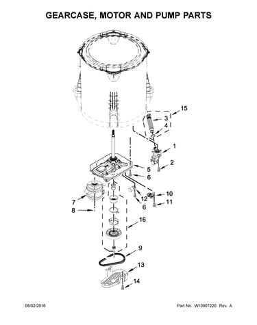 Gearcase, motor and pump parts