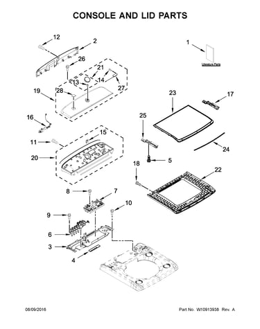 Console and lid parts