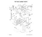 Kenmore 11031633611 top and cabinet parts diagram
