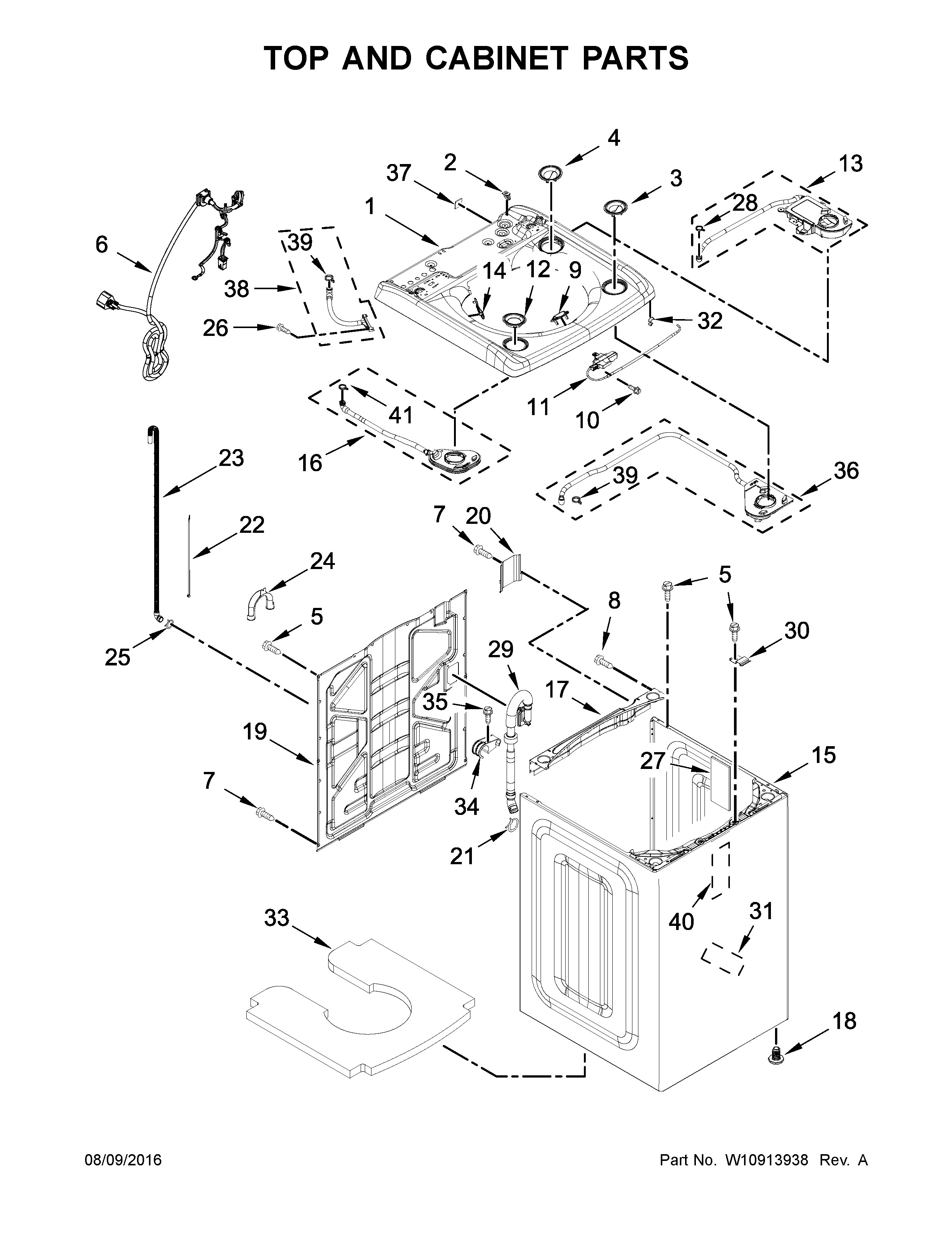 TOP AND CABINET PARTS