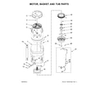Kenmore 11031633611 motor, basket and tub parts diagram