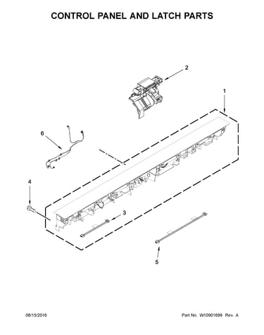 Control panel and latch parts