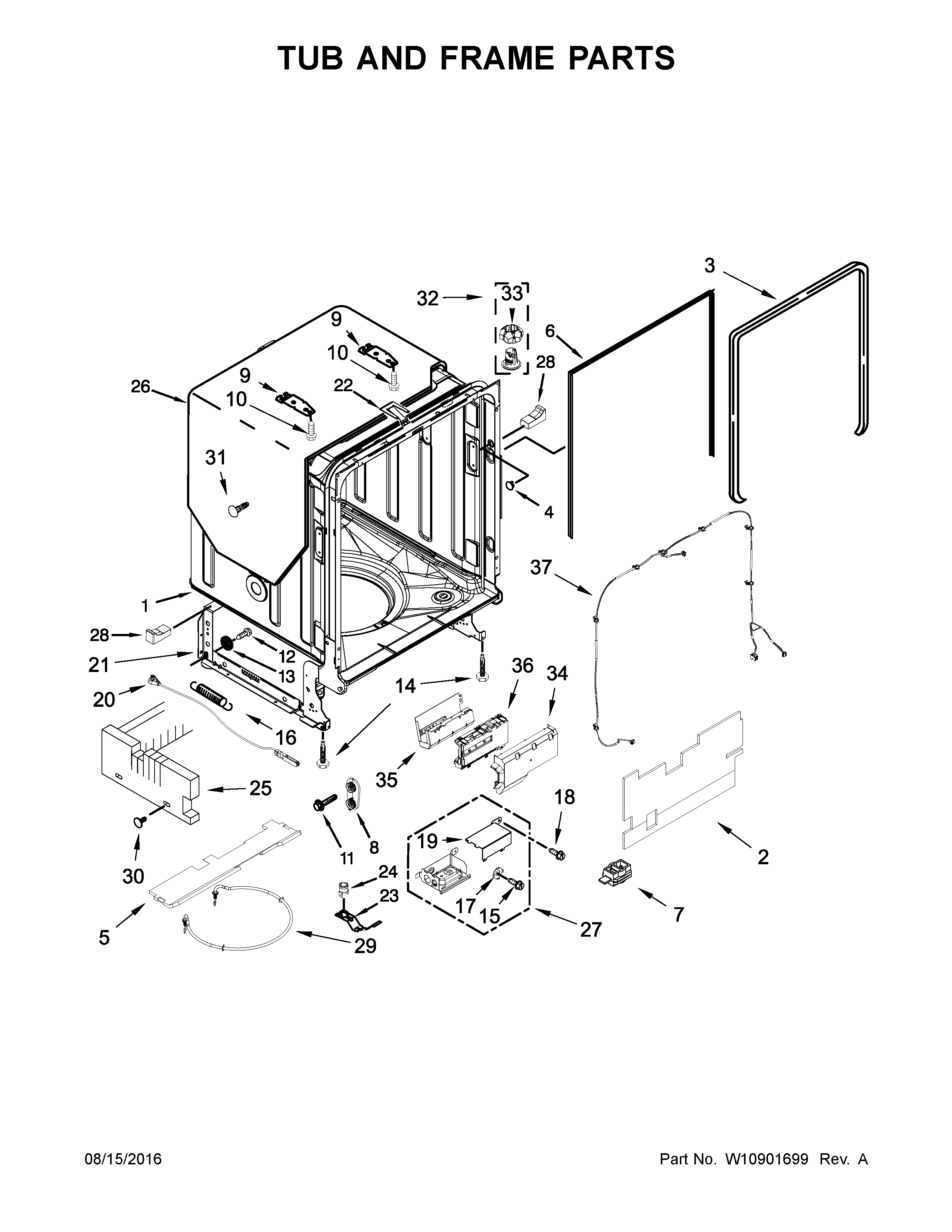 TUB AND FRAME PARTS