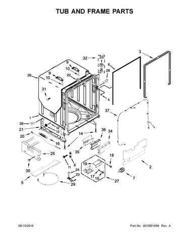Tub and frame parts