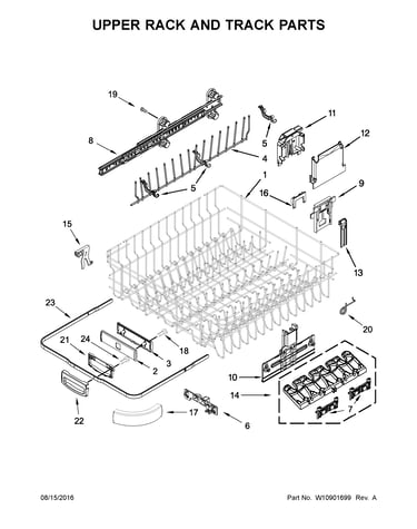 Upper rack and track parts