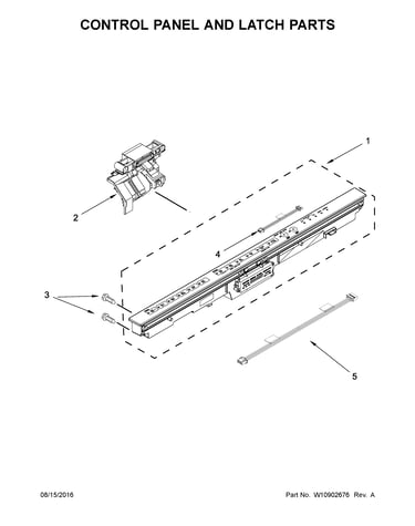 Control panel and latch parts