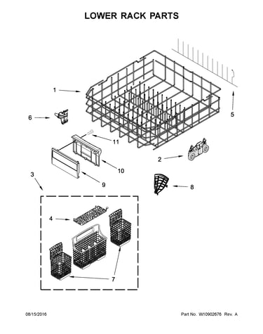 Lower rack parts
