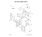 Kenmore 11020222511 top and cabinet parts diagram
