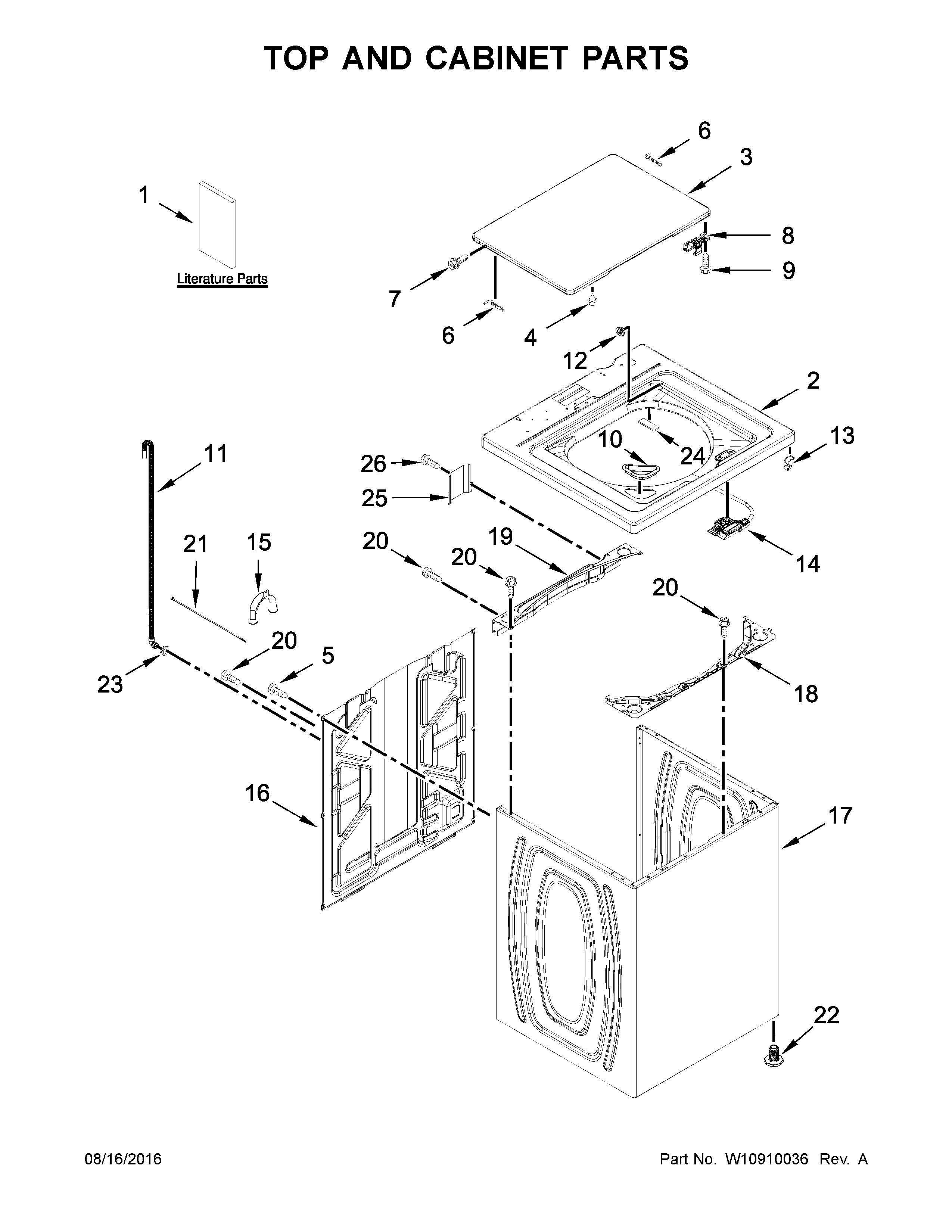 Top and cabinet parts