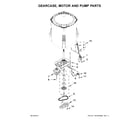 Kenmore 1105142511 gearcase, motor and pump parts diagram