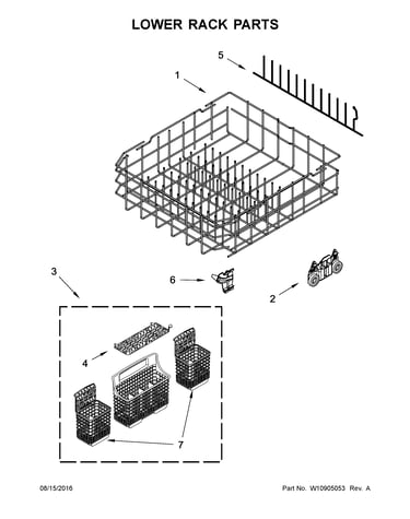 Lower rack parts
