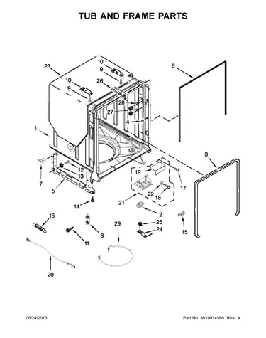 Tub and frame parts