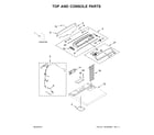 Kenmore 11076134610 top and console parts diagram