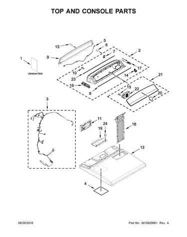 Top and console parts