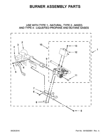 Burner assembly parts