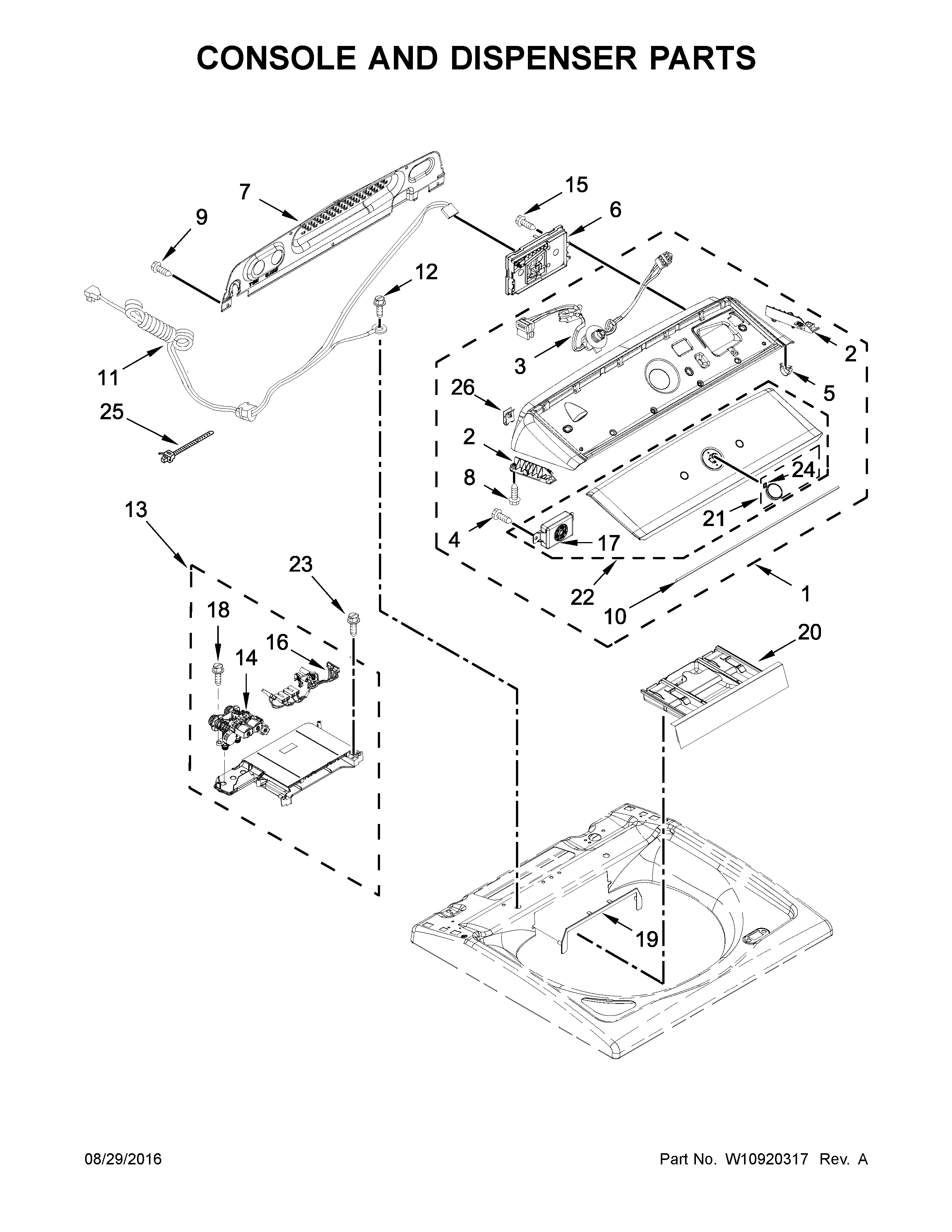 Console and dispenser parts