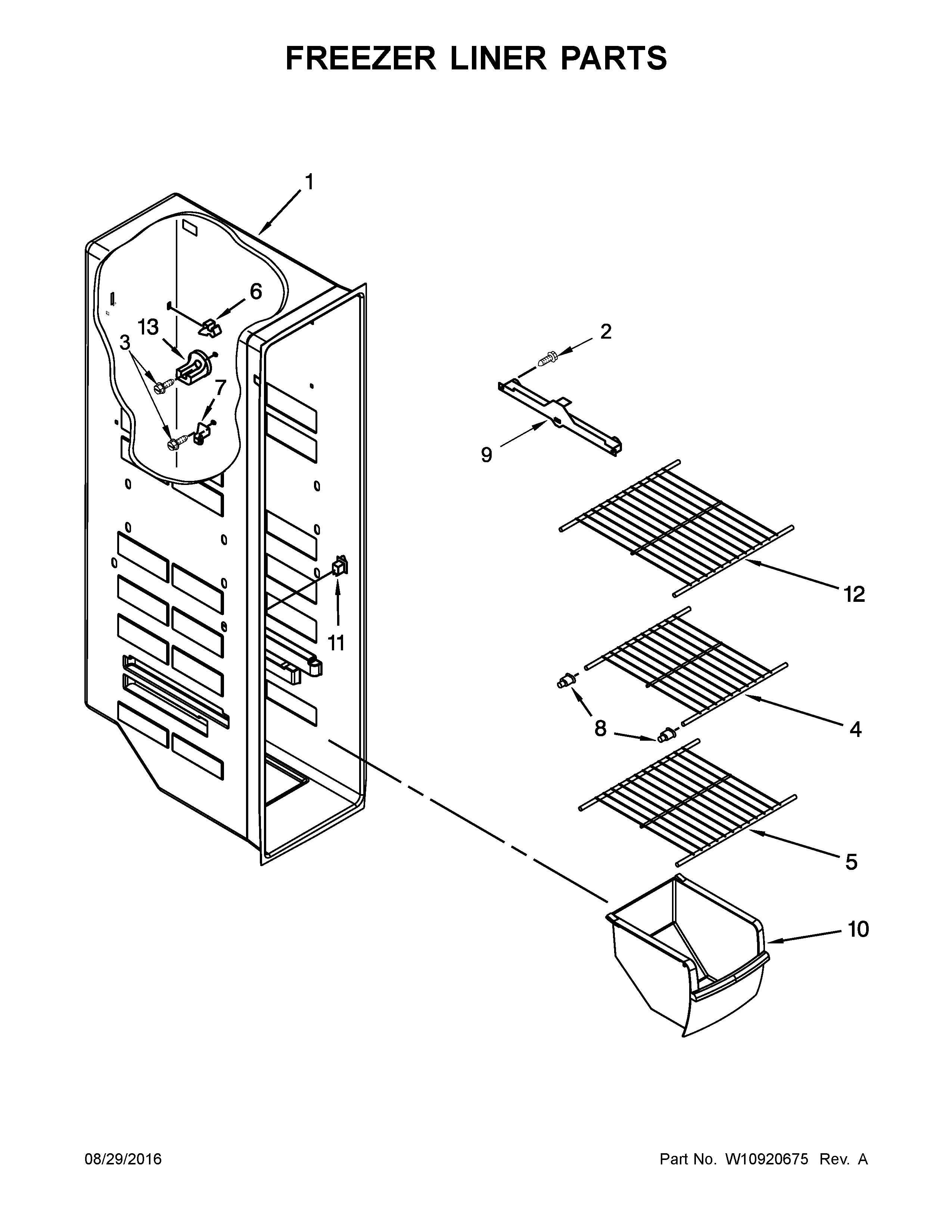 Freezer liner parts