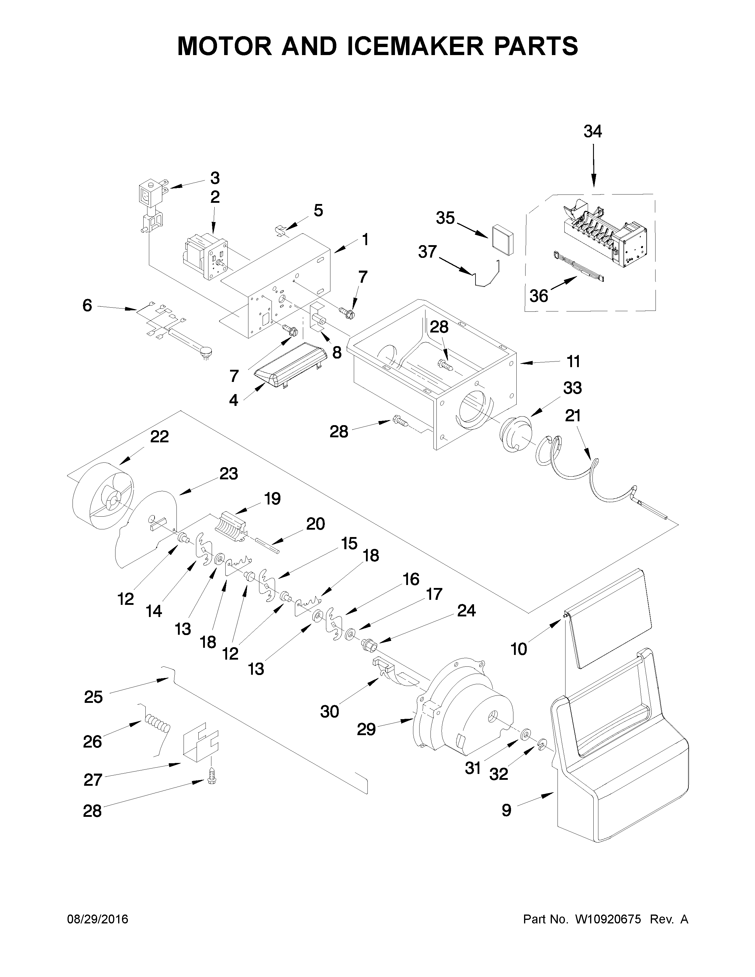 Motor and icemaker parts