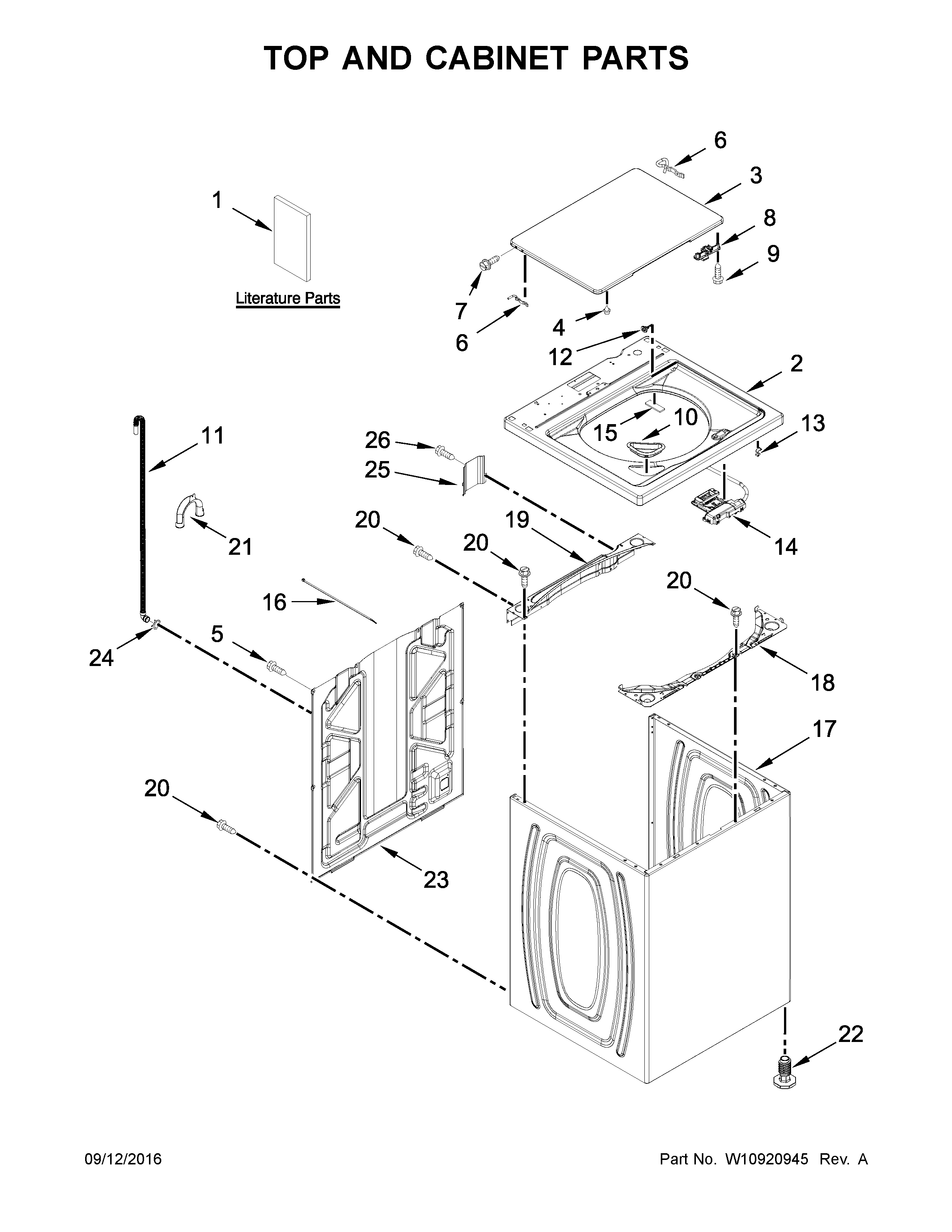 TOP AND CABINET PARTS