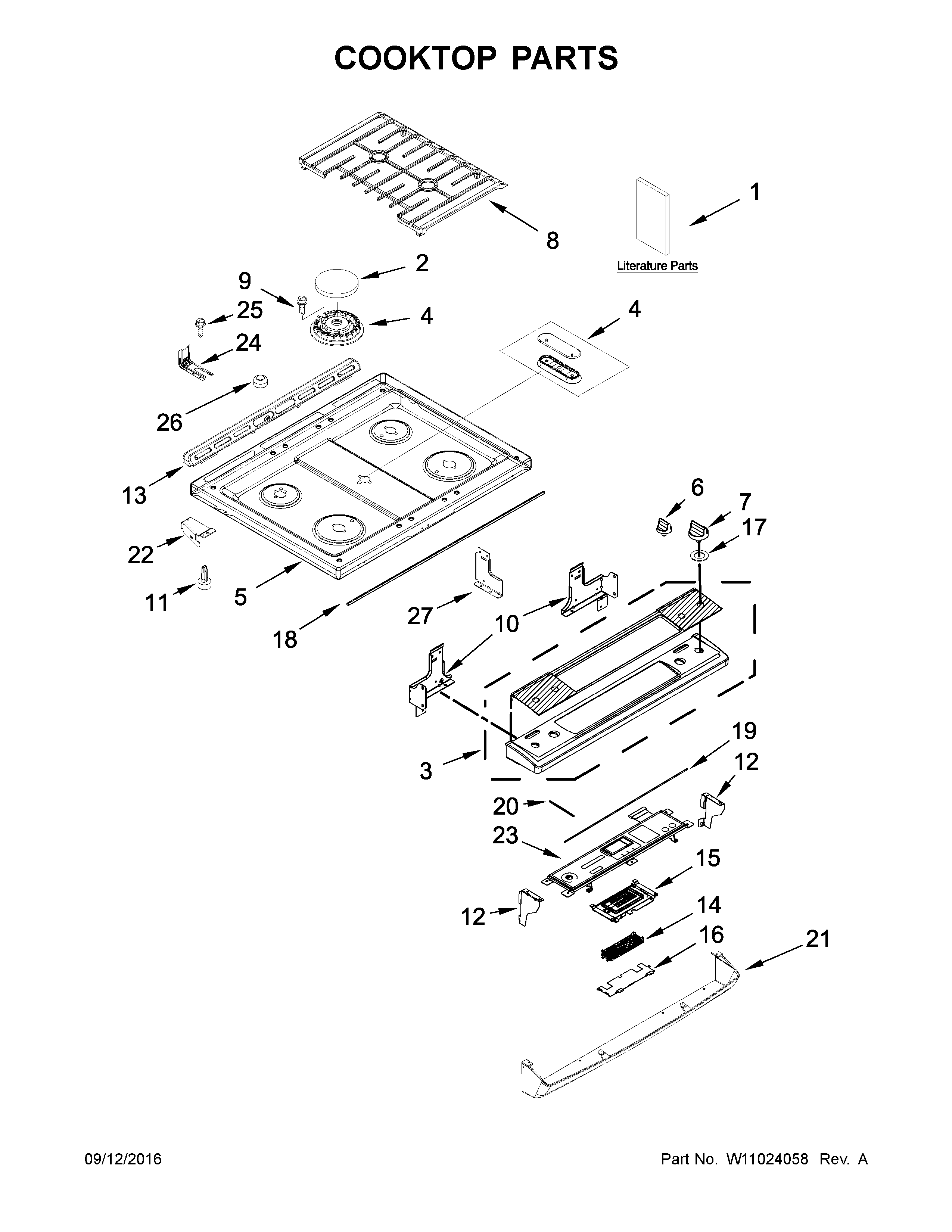 Cooktop parts