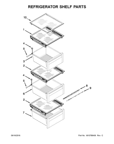 Refrigerator shelf parts