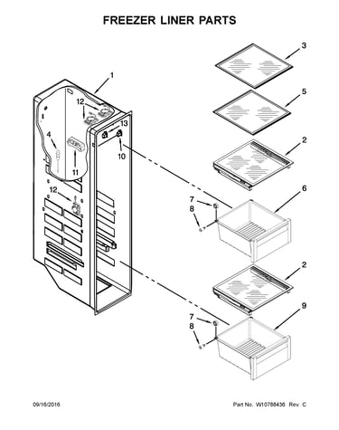 Freezer liner parts
