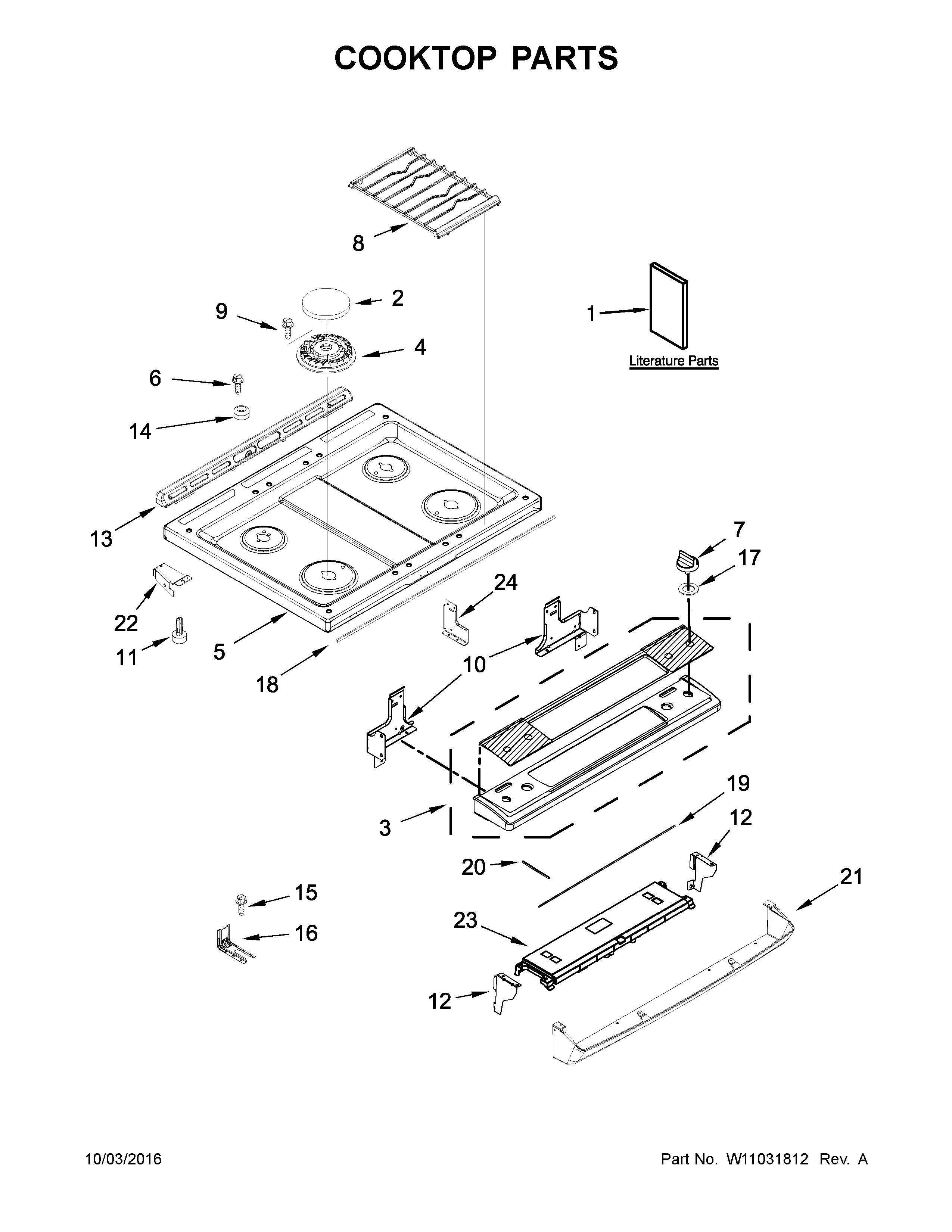 Cooktop parts